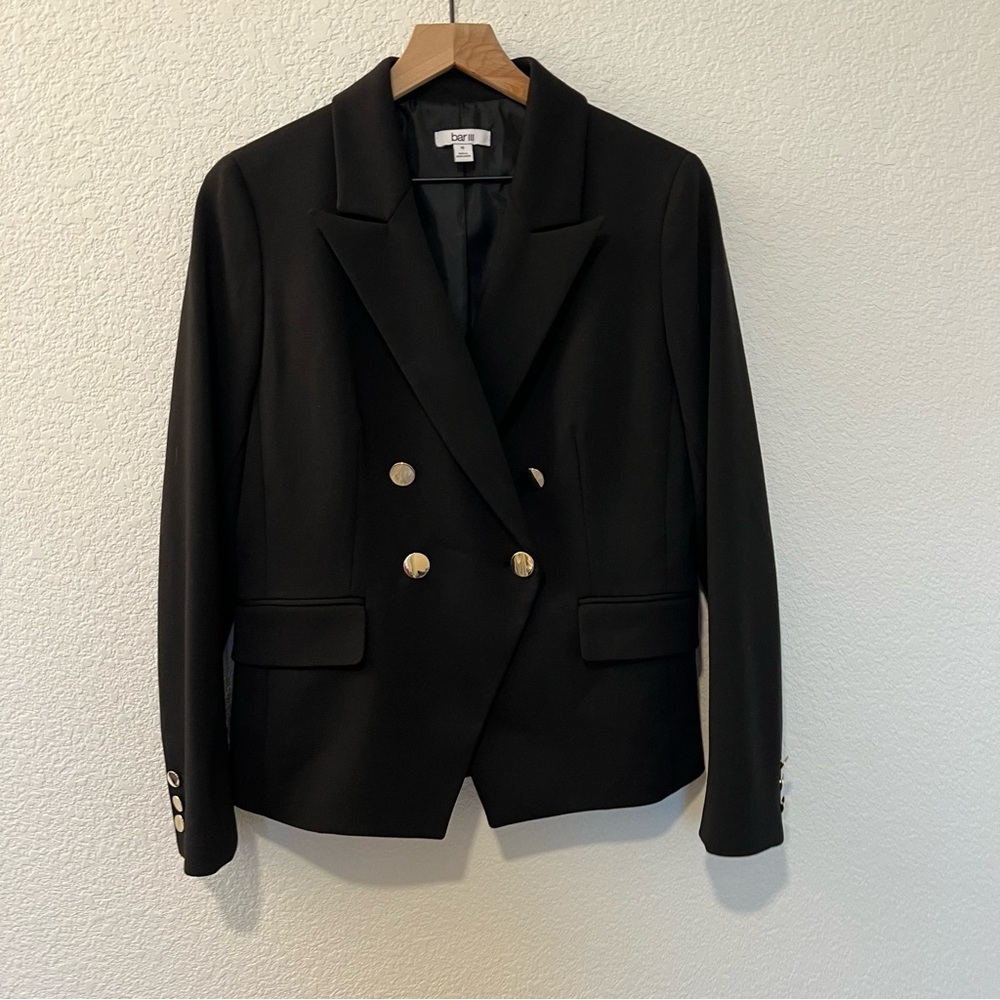 Bar III Black Blazer with Gold Buttons- Size 10